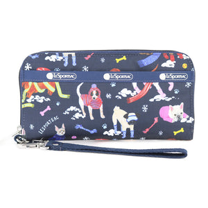 LeSportsac レスポートサック ラウンドファスナー 長財布 3462 TECH WALLET WRISTLET HA76 SNOWY PUPS