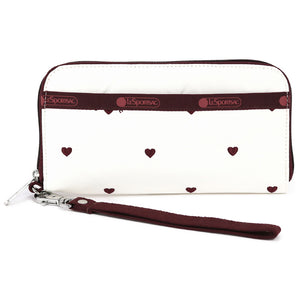LeSportsac レスポートサック ラウンドファスナー 長財布 3462 TECH WALLET WRISTLET HA83 BERRY HEART EMB