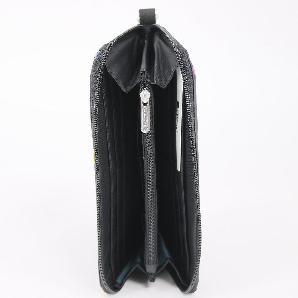 LeSportsac レスポートサック ラウンドファスナー 長財布 3462 TECH WALLET WRISTLET HC50 MULTICOLOR DOTS BLACK