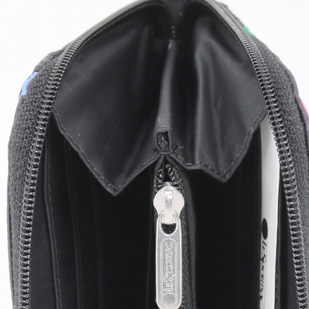 LeSportsac レスポートサック ラウンドファスナー 長財布 3462 TECH WALLET WRISTLET HC50 MULTICOLOR DOTS BLACK