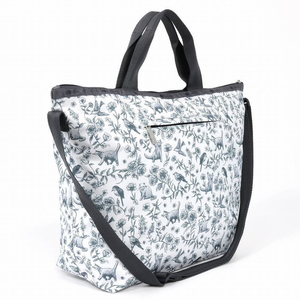 LeSportsac レスポートサック トートバッグ 4360 DELUXE EASY CARRY TOTE E975 FLORAL BIRDS  AND CATS