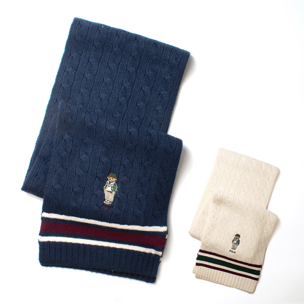 ポロ ラルフローレン マフラー メンズ レディース ウール ポロベアー ケーブル編み POLO RALPH LAUREN PC01036