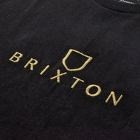 ブリクストン Tシャツ 半袖 100%綿 BRIXTON ALPHA THREAD S/S STT BLACK/OLIVE SURPLUS (16427)