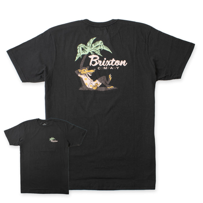 BRIXTON LEISURE S/S TLRT テイラードフィット BLACK 100%綿 Tシャツ (16917)