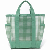 LeSportsac レスポートサック トートバッグ 1815 SHEER MED OPEN TOTE LD57 GREEN FIELD GINGHAM SHEER