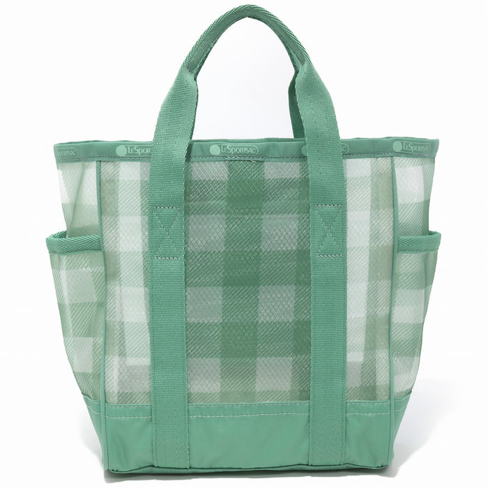 LeSportsac レスポートサック トートバッグ 1815 SHEER MED OPEN TOTE LD57 GREEN FIELD GINGHAM SHEER