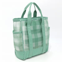 LeSportsac レスポートサック トートバッグ 1815 SHEER MED OPEN TOTE LD57 GREEN FIELD GINGHAM SHEER