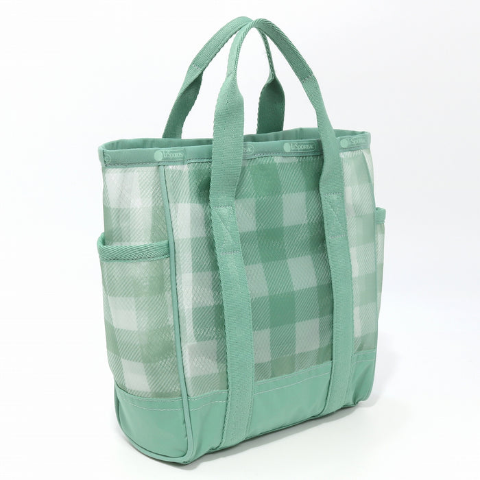 LeSportsac レスポートサック トートバッグ 1815 SHEER MED OPEN TOTE LD57 GREEN FIELD GINGHAM SHEER