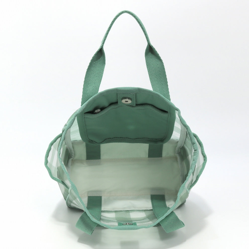 LeSportsac レスポートサック トートバッグ 1815 SHEER MED OPEN TOTE LD57 GREEN FIELD GINGHAM SHEER