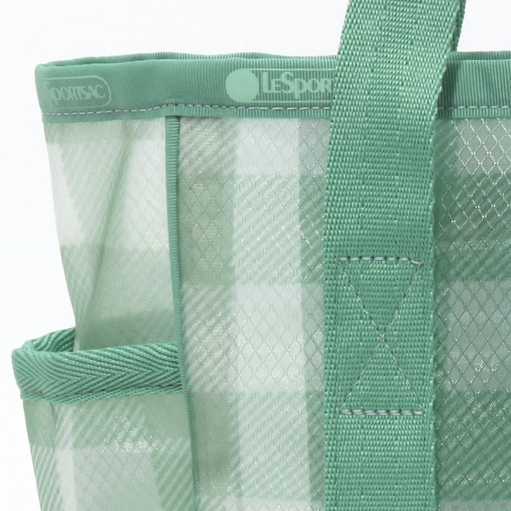 LeSportsac レスポートサック トートバッグ 1815 SHEER MED OPEN TOTE LD57 GREEN FIELD GINGHAM SHEER