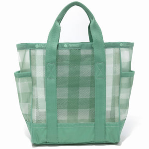 LeSportsac レスポートサック トートバッグ 1815 SHEER MED OPEN TOTE LD57 GREEN FIELD GINGHAM SHEER