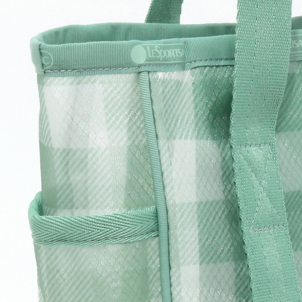 LeSportsac レスポートサック トートバッグ 1815 SHEER MED OPEN TOTE LD57 GREEN FIELD GINGHAM SHEER
