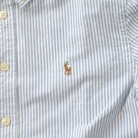 ポロ ラルフローレン オックスフォードストライプシャツ ボタンダウン 長袖シャツ ボーイズ ブルー POLO RALPH LAUREN 323677177