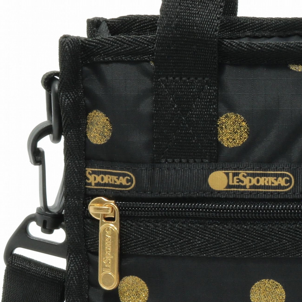 LeSportsac レスポートサック ショルダーバッグ 3714 MINI N/S TOTE HE69 Gold Glitter Dots