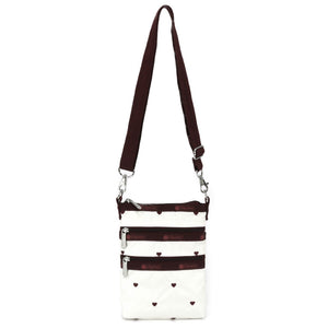 LeSportsac レスポートサック ショルダーバッグ 4007 3 ZIP CROSSBODY HA83 BERRY HEART EMB