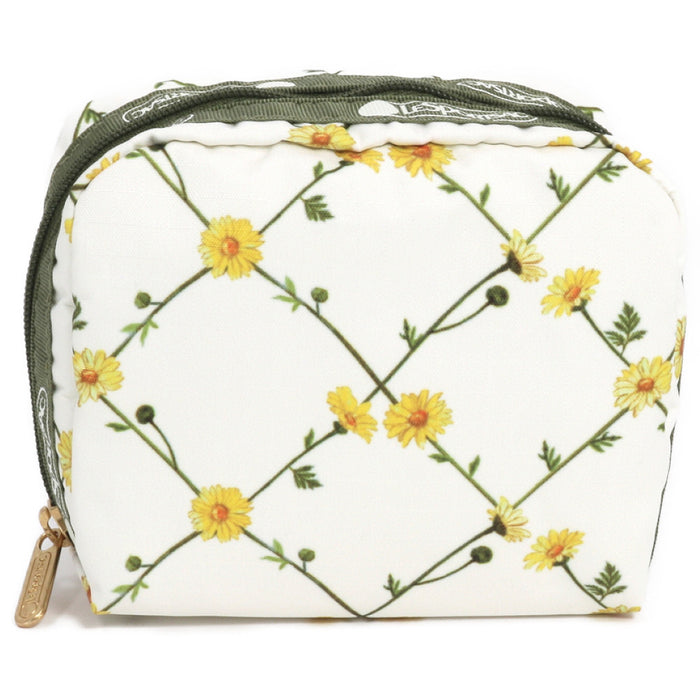 LeSportsac レスポートサック ポーチ 6701 SQUARE COSMETIC HC11 DAISY CROSS ECRU