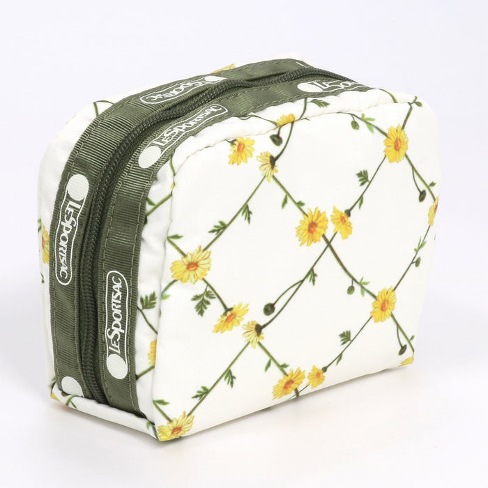 LeSportsac レスポートサック ポーチ 6701 SQUARE COSMETIC HC11 DAISY CROSS ECRU