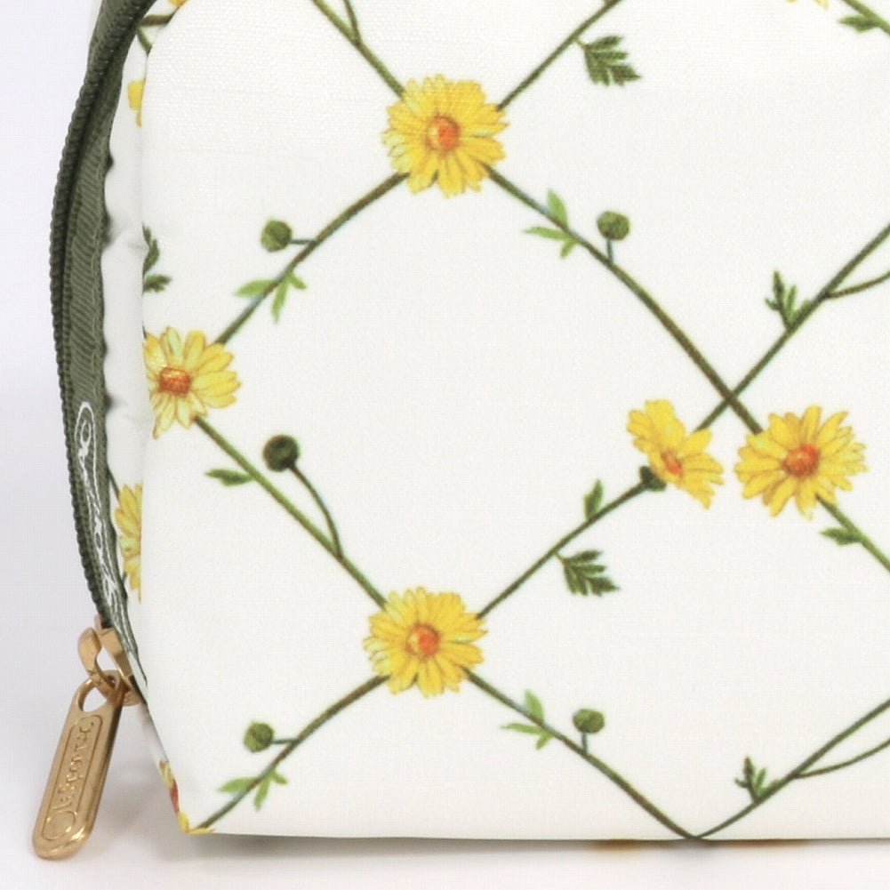 LeSportsac レスポートサック ポーチ 6701 SQUARE COSMETIC HC11 DAISY CROSS ECRU