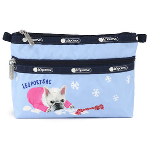 LeSportsac レスポートサック ポーチ 7105 COSMETIC CLUTCH HA77 SNOWY PUPS COSMETIC