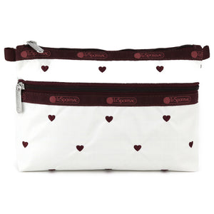 LeSportsac レスポートサック ポーチ 7105 COSMETIC CLUTCH HA83 BERRY HEART EMB