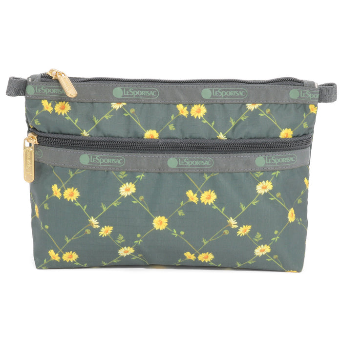 LeSportsac レスポートサック ポーチ 7105 COSMETIC CLUTCH HC10 DAISY CROSS GREEN