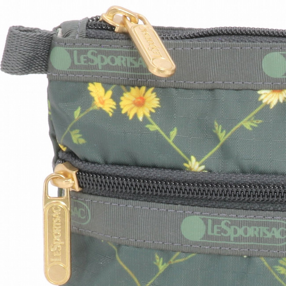 LeSportsac レスポートサック ポーチ 7105 COSMETIC CLUTCH HC10 DAISY CROSS GREEN