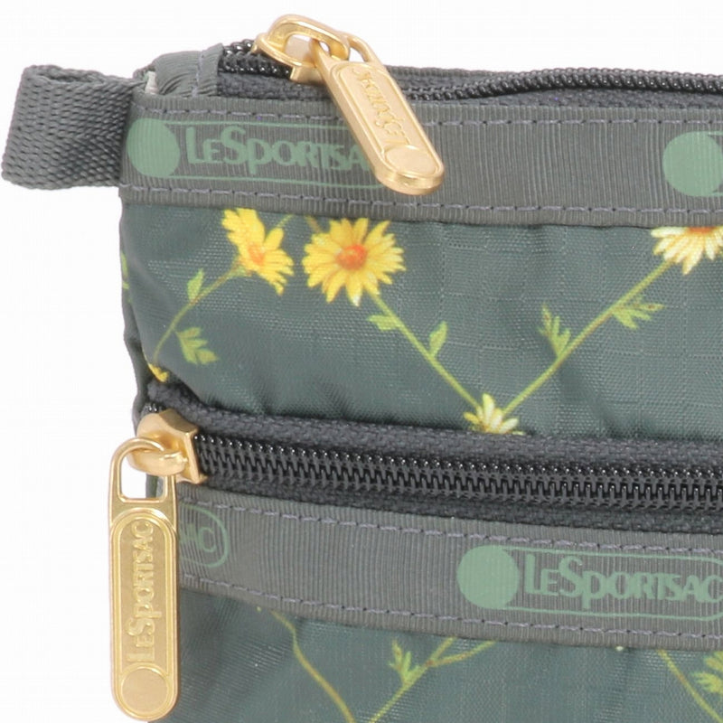 LeSportsac レスポートサック ポーチ 7105 COSMETIC CLUTCH HC10 DAISY CROSS GREEN