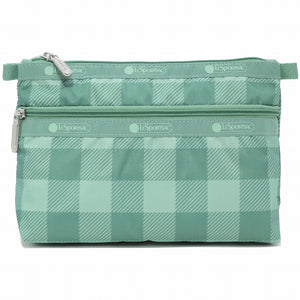 LeSportsac レスポートサック ポーチ 7105 COSMETIC CLUTCH HF53 GREEN FIELD GINGHAM