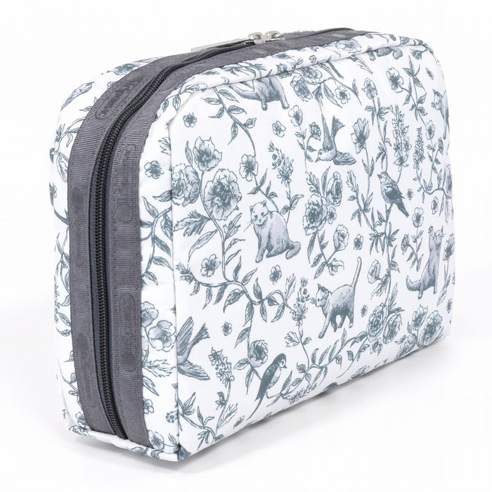 LeSportsac レスポートサック ポーチ 7121 EXTRA LARGE RECTANGULAR COSMETIC E975 FLORAL BIRDS AND CATS