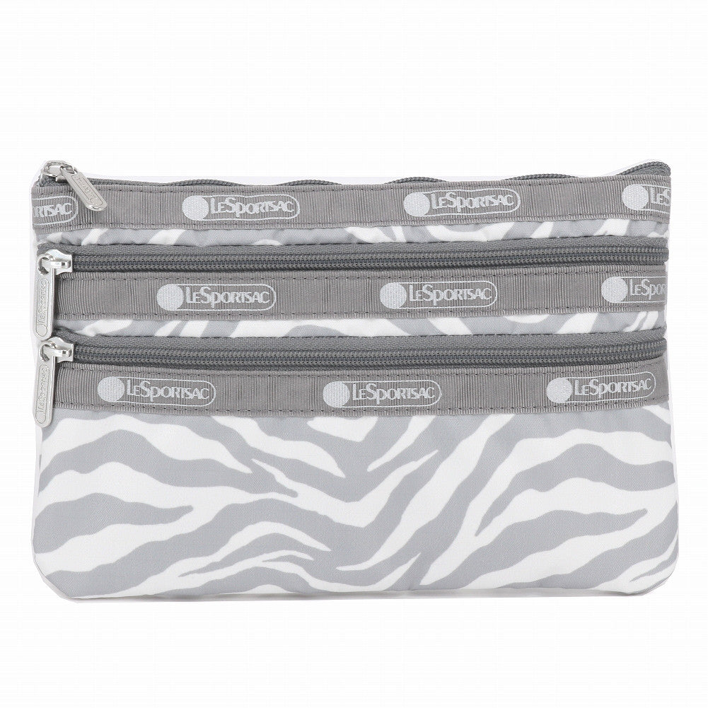 LeSportsac レスポートサック ポーチ 7158 3 ZIP COSMETIC E974 ALLOY ZEBRA