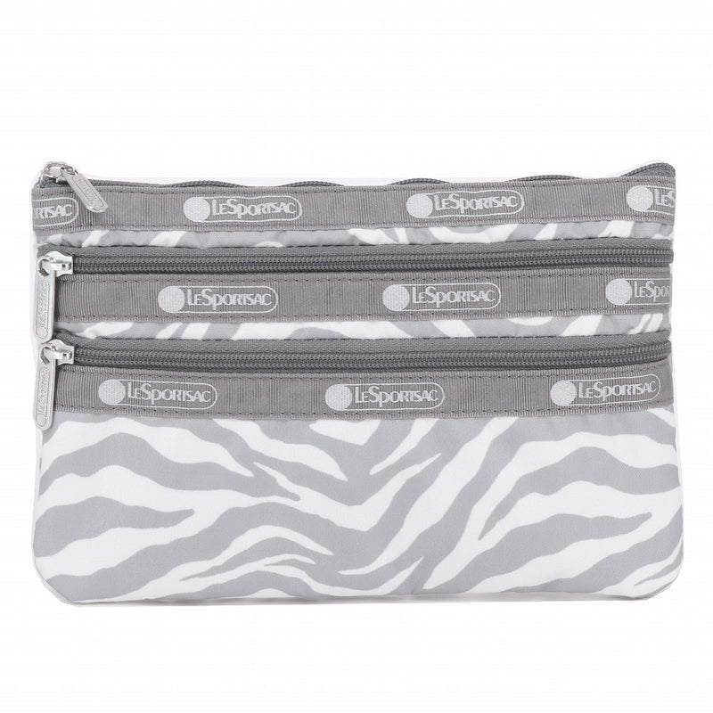 LeSportsac レスポートサック ポーチ 7158 3 ZIP COSMETIC E974 ALLOY ZEBRA