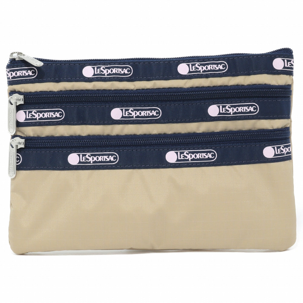 LeSportsac レスポートサック ポーチ 7158 3 ZIP COSMETIC FA04 SPECTATOR BONE/NAVY