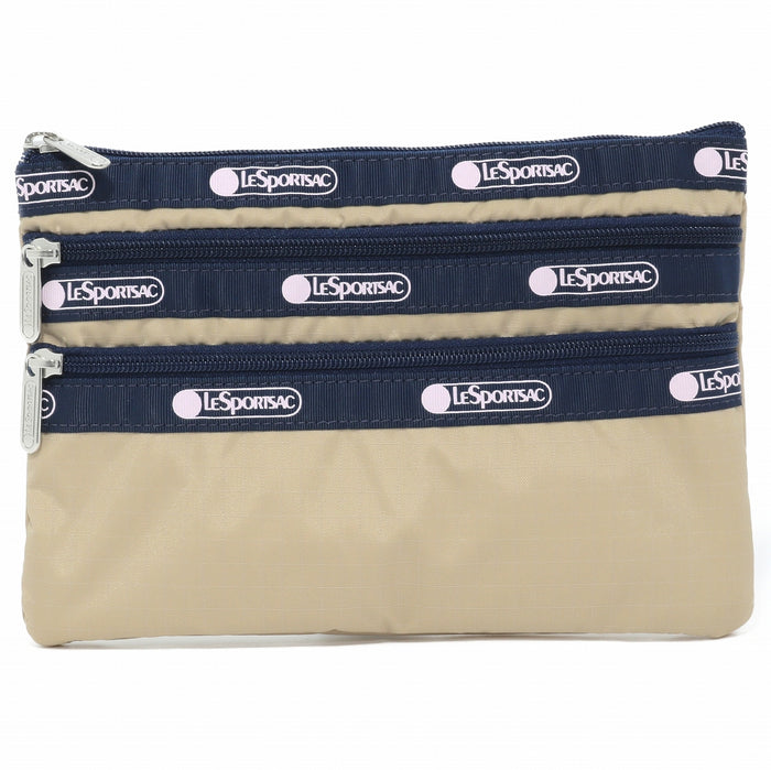 LeSportsac レスポートサック ポーチ 7158 3 ZIP COSMETIC FA04 SPECTATOR BONE/NAVY