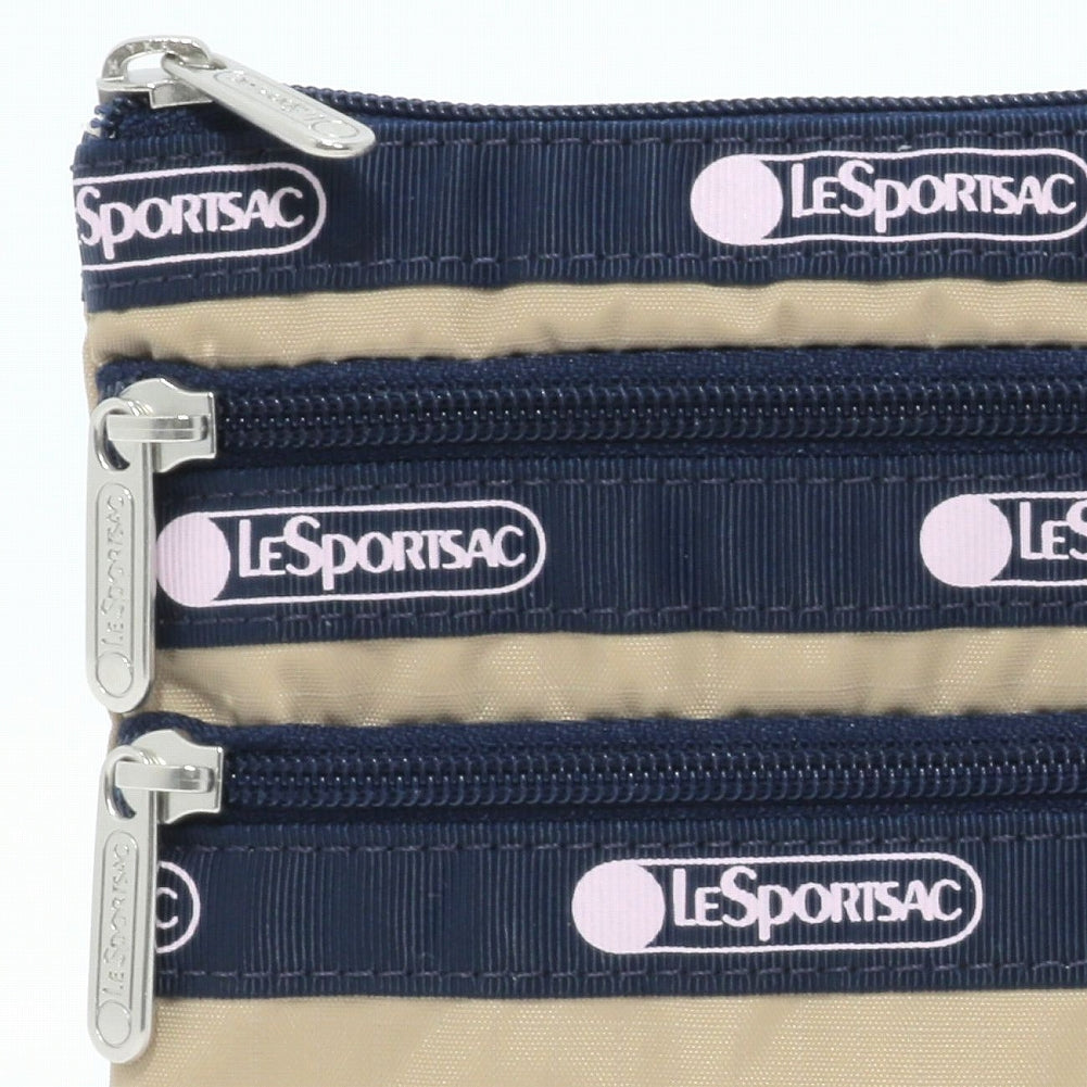 LeSportsac レスポートサック ポーチ 7158 3 ZIP COSMETIC FA04 SPECTATOR BONE/NAVY