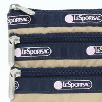 LeSportsac レスポートサック ポーチ 7158 3 ZIP COSMETIC FA04 SPECTATOR BONE/NAVY