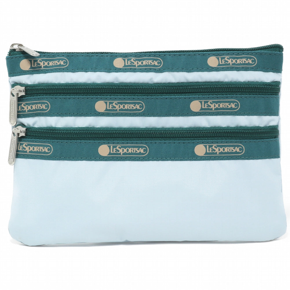 LeSportsac レスポートサック ポーチ 7158 3 ZIP COSMETIC FA17 SPECTATOR CLEAR SKY/TEAL