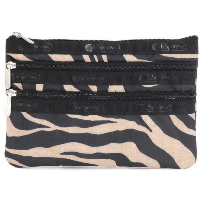 LeSportsac レスポートサック ポーチ 7158 3 ZIP COSMETIC HC94 RAFFIA ZEBRA