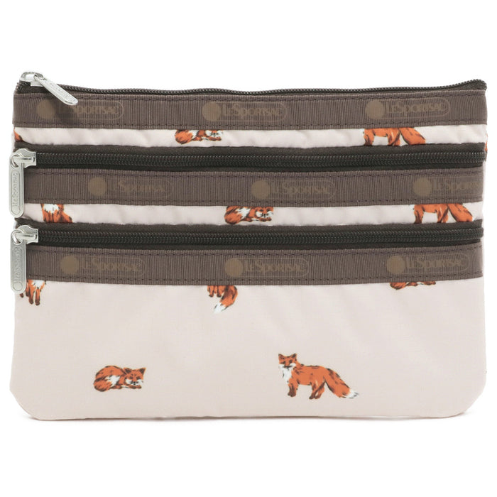 LeSportsac レスポートサック ポーチ 7158 3 ZIP COSMETIC HD49 DASHING FOXES [並行輸入商品]
