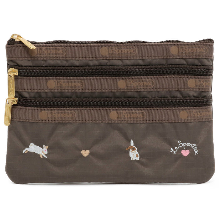 LeSportsac レスポートサック ポーチ 7158 3 ZIP COSMETIC HD84 BUNNY EMBROIDERY [並行輸入商品]