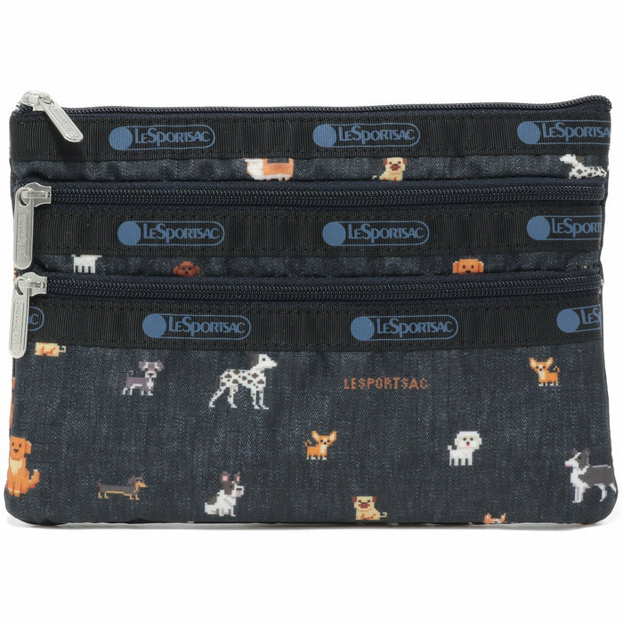 LeSportsac レスポートサック ポーチ 7158 3 ZIP COSMETIC HF44 WOOF WONDERLAND