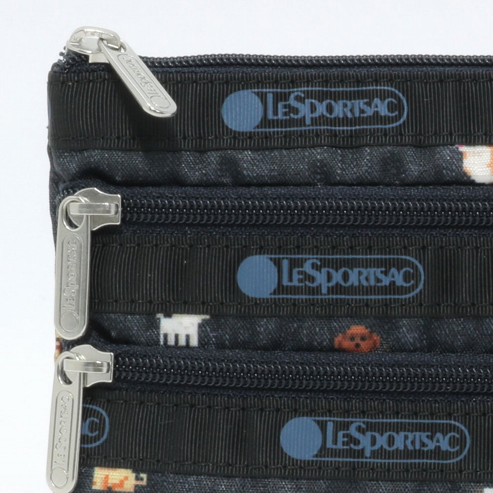 LeSportsac レスポートサック ポーチ 7158 3 ZIP COSMETIC HF44 WOOF WONDERLAND
