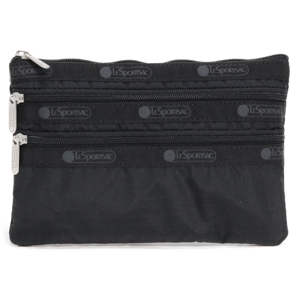 LeSportsac レスポートサック ポーチ 7158 3 ZIP COSMETIC R086 RECYCLED BLACK