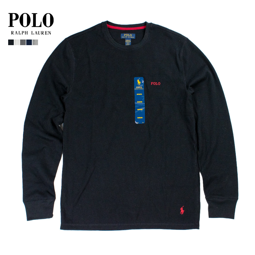 POLO RALPH LAUREN/ラルフローレン サーマル ワッフル 長袖 Tシャツ PWLC2F メンズ ブラック/グレー/ネイビー (S〜XXL)