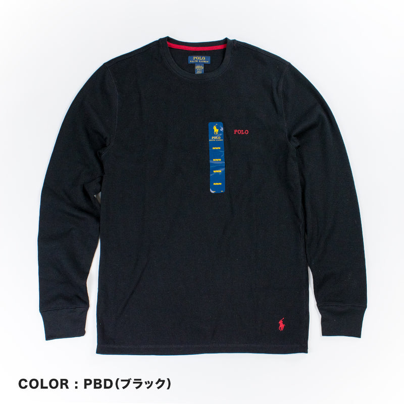 POLO RALPH LAUREN/ラルフローレン サーマル ワッフル 長袖 Tシャツ PWLC2F メンズ ブラック/グレー/ネイビー (S〜XXL)