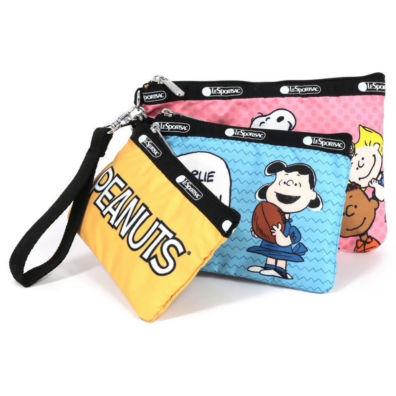 LeSportsac レスポートサック ポーチセット 3455 TRIPLE POUCH SET WITH WRISTLET E930 PEANUTS GANG WRISTLET