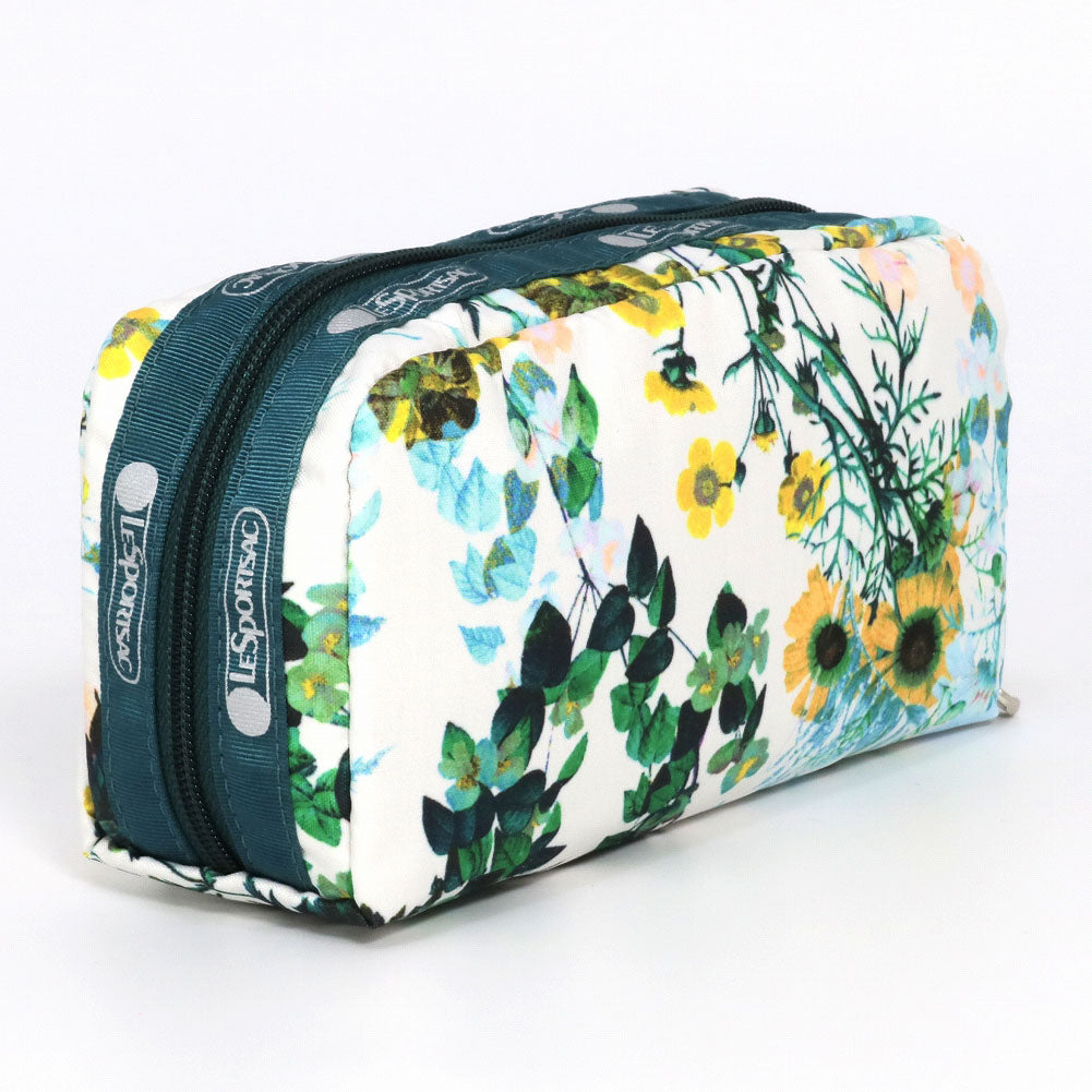 レスポートサック ポーチ 6511 E611 FLORESCENT FLORAL BLANC レクタングラーコスメティック グリーン  LeSportsac