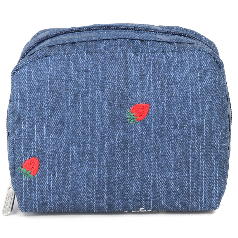 LeSportsac レスポートサック ポーチ 6701 SQUARE COSMETIC U228 DENIM STRAWBERRY