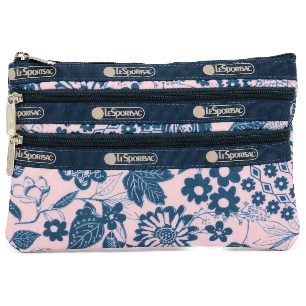 LeSportsac レスポートサック ポーチ 7158 3 ZIP COSMETIC E483 ROOKS AND ROSES