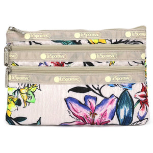 レスポートサック ポーチ 7158 E543 WISTFUL FLORALS 3ZIP コスメティック ホワイト LeSportsac