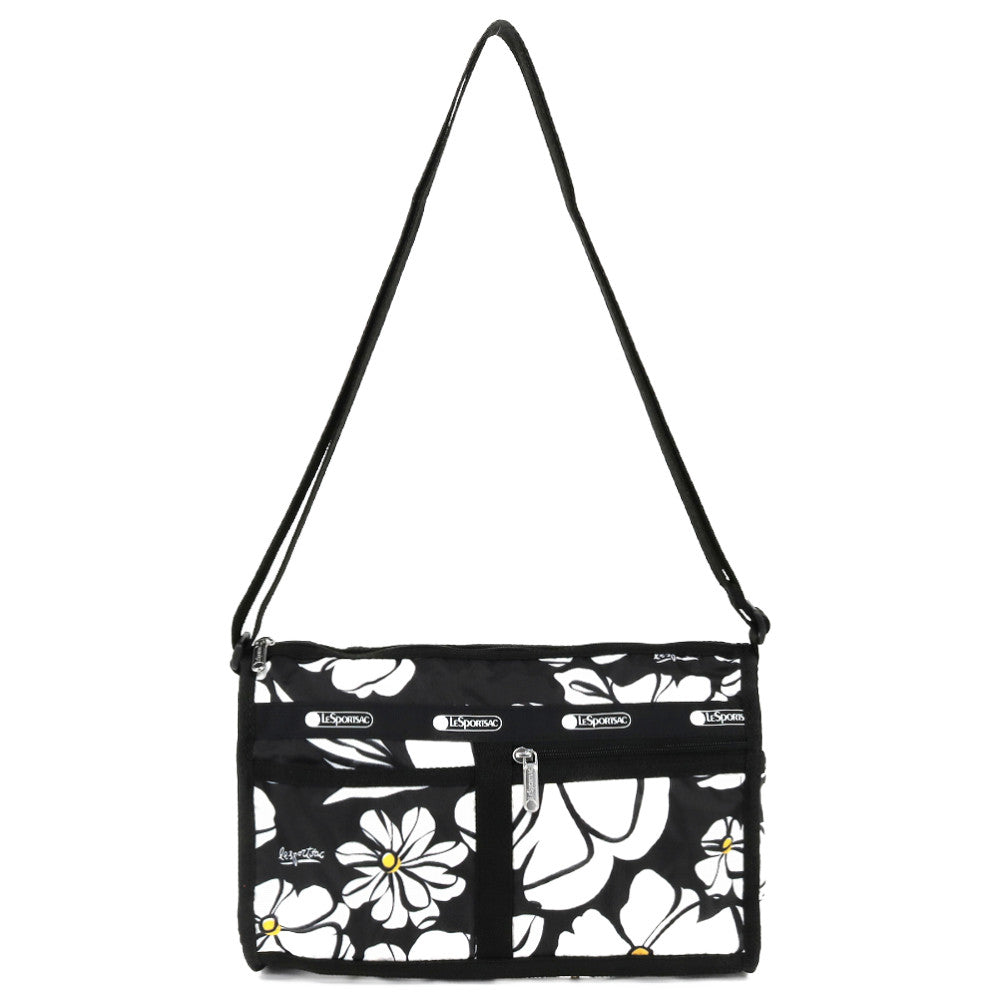 LeSportsac レスポートサック ショルダーバッグ 7519 DELUXE SHOULDER SATCHEL E837 BLACK AND WHITE BLOOMS